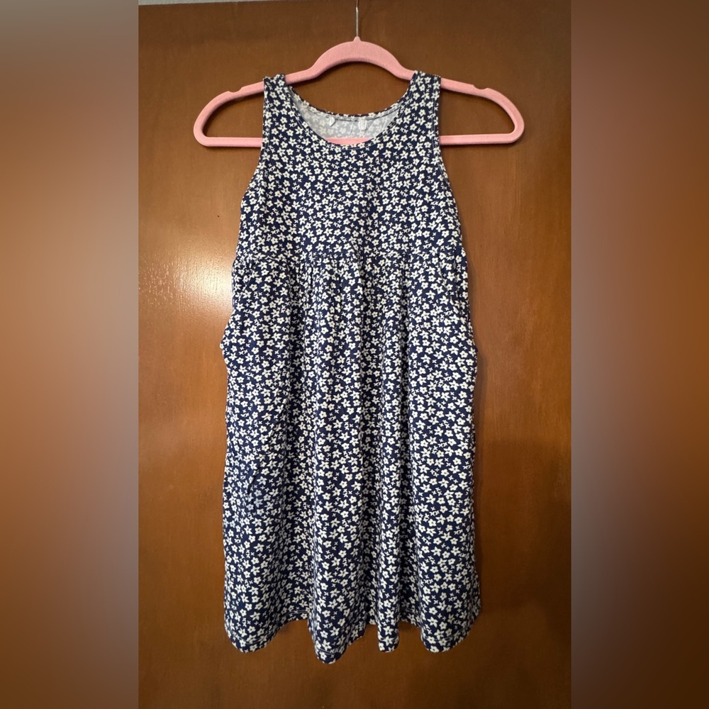 Ava Sky Blue and White Floral Kids Dress